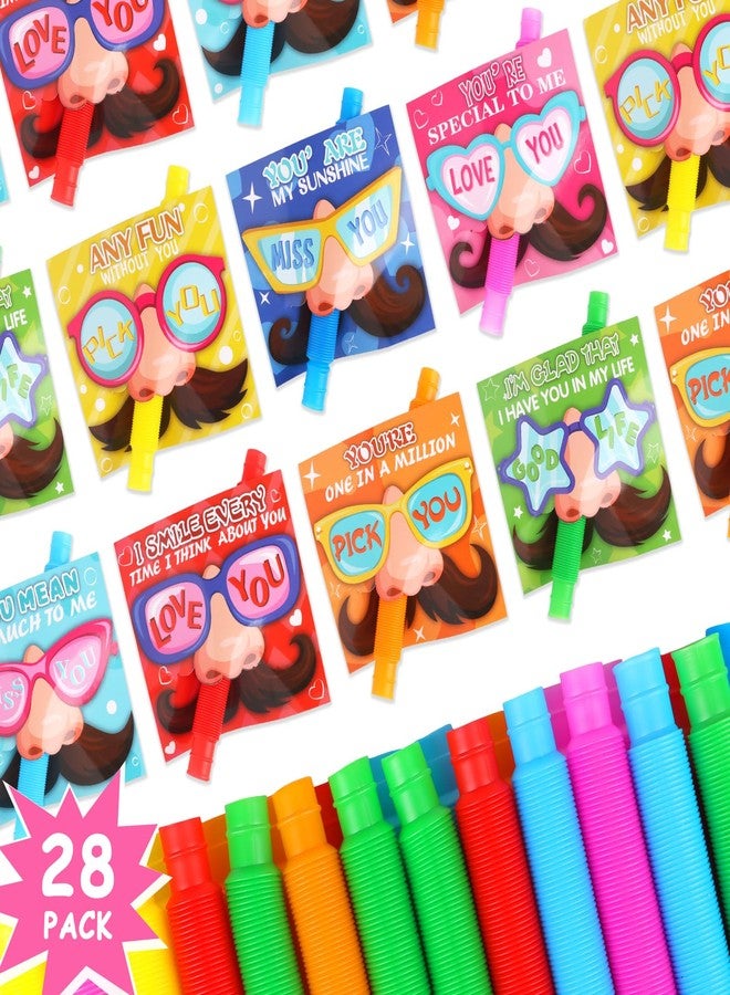 لوفر مجموعة هدايا عيد الحب للأطفال من LOAVER، تتضمن 28 بطاقة معايدة لعيد الحب مع أنابيب مشروبات غازية، وبطاقات تبادل لمكافآت المدرسة وهدايا الفصل الدراسي. - Image 1